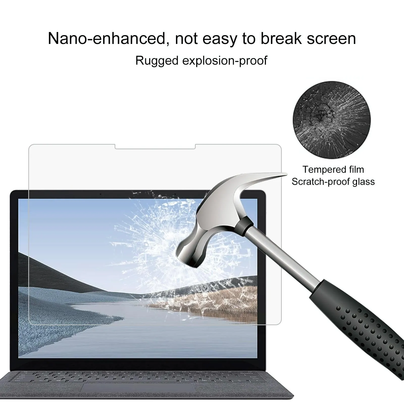 2-Pack 9H Tempered Glass Film For Microsoft Laptop Studio 14.4 Inch - Explosion-Proof 2.5D