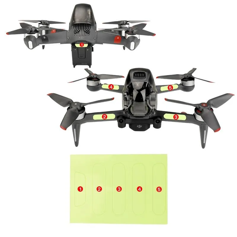 2-Pack Luminous Night Flight Stickers | For DJI FPV Drone