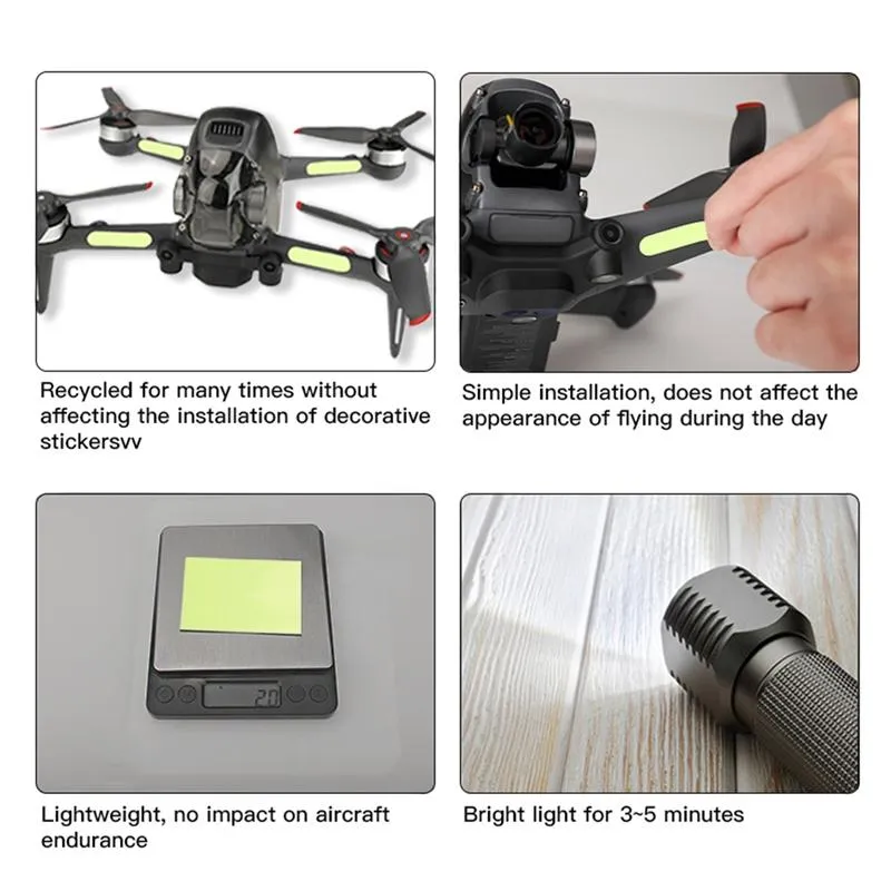 2-Pack Luminous Night Flight Stickers | For DJI FPV Drone