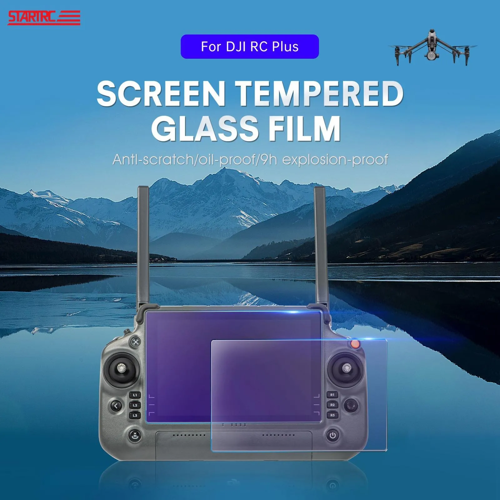 2-pack Tempered Glass Film for Dji Rc Plus - Screen Eye Protection