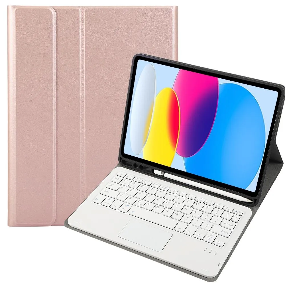 2022 Ipad 10.9 Lambskin Bluetooth Keyboard Case With Pen Slot