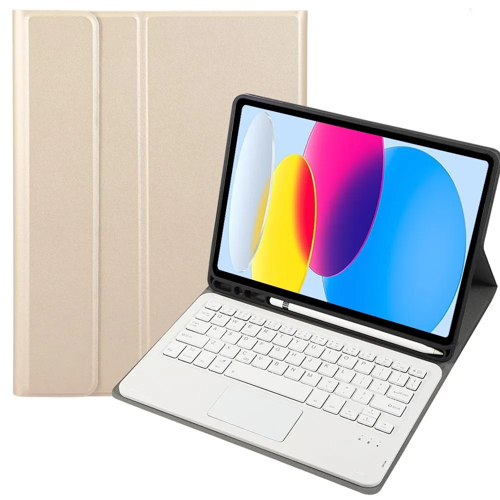 2022 Ipad 10.9 Lambskin Bluetooth Keyboard Case With Pen Slot