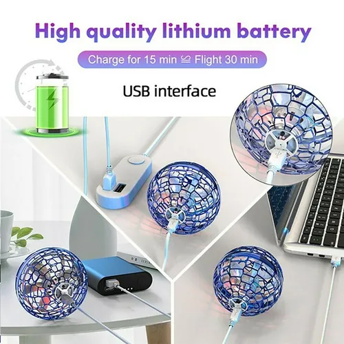 2pcs BLUE Flying Ball Mini Hand UFO Toys | Drone Helicopter Hover Quadcopter | Kids Toys Gifts