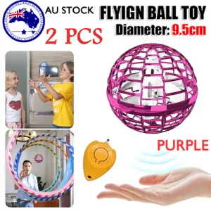 2pcs PURPLE Flying Ball Mini Hand UFO Toys | Drone Helicopter Hover Quadcopter | Kids Toys Gifts