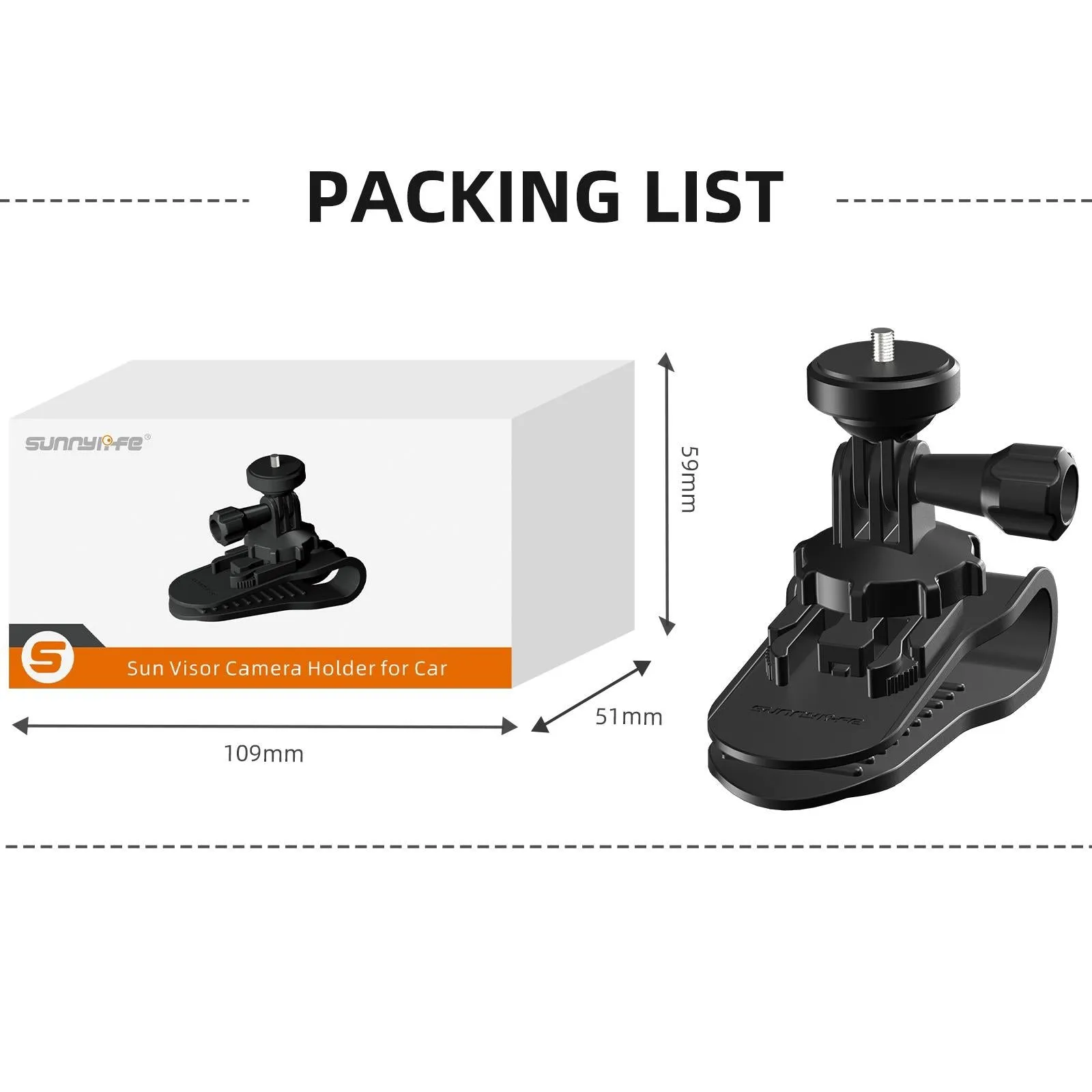 360 Degree Rotating Sun Visor Camera Mount for Vlogging