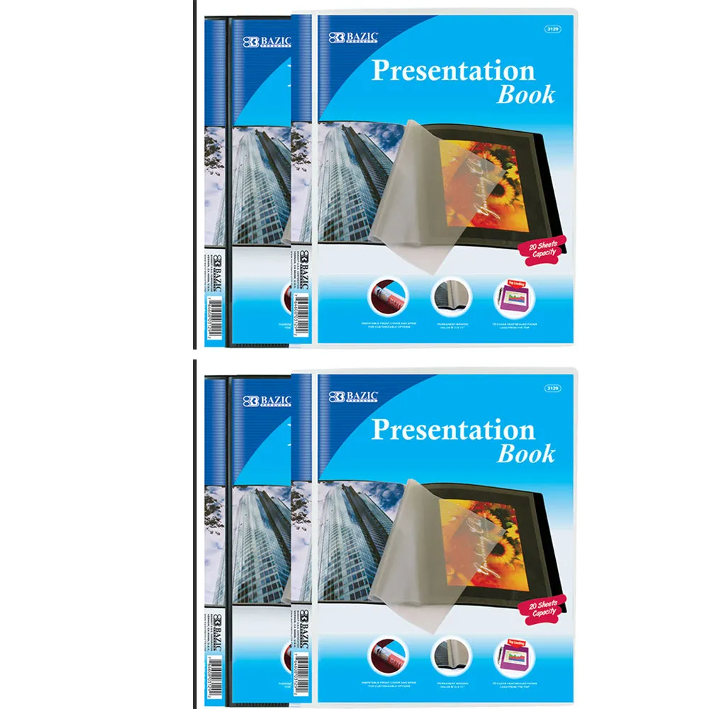 4 Pc Presentation Books Portfolio 10 Pockets Binder Document Folder Organizer