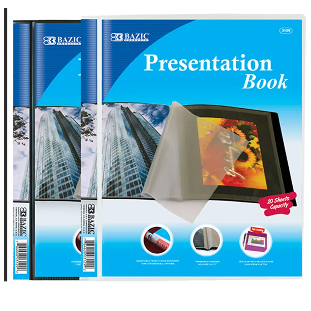 4 Pc Presentation Books Portfolio 10 Pockets Binder Document Folder Organizer
