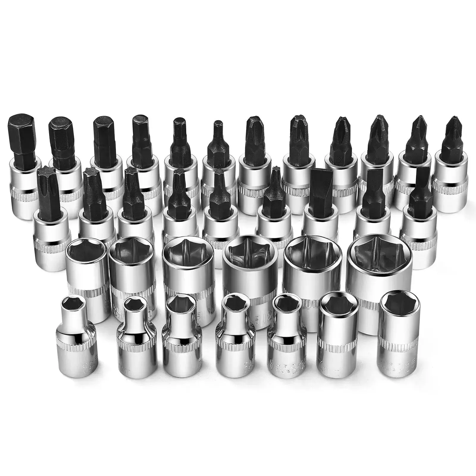 46 Piece Car Tool Kit: Ratchet Wrench Set with Screwdriver Spanner and Torque Bits