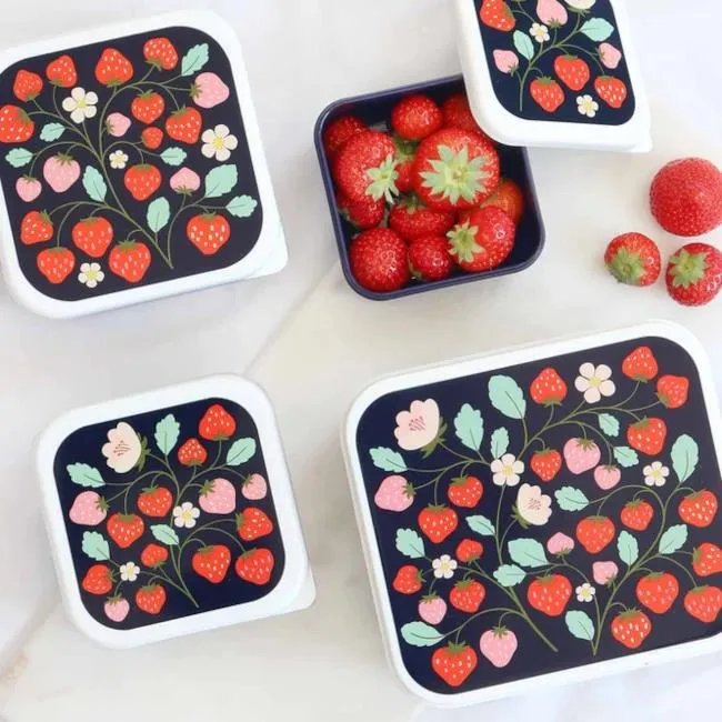 A Little Lovely Co. Lunch Container Set - Strawberries