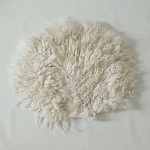 Babymoon 30CM | Round Wool Flokati Fur Blanket | Photoshoot Props | White