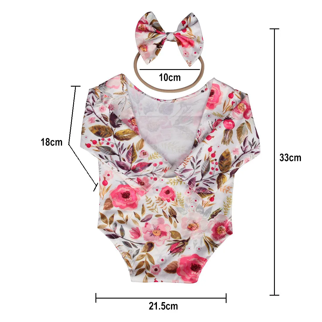 Babymoon Cloth Romper with Hairband Photoshoot Props Costume - White