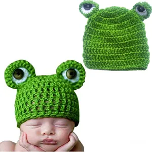 Babymoon Frog Cap Newborn Photography Crochet Outfit Costume