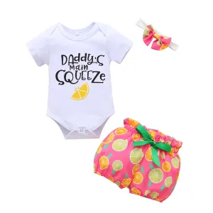 Babymoon Fruit Theme Outfit | Romper, Skirt & Hairband | 12-18 Months | Set of 3 | Pink