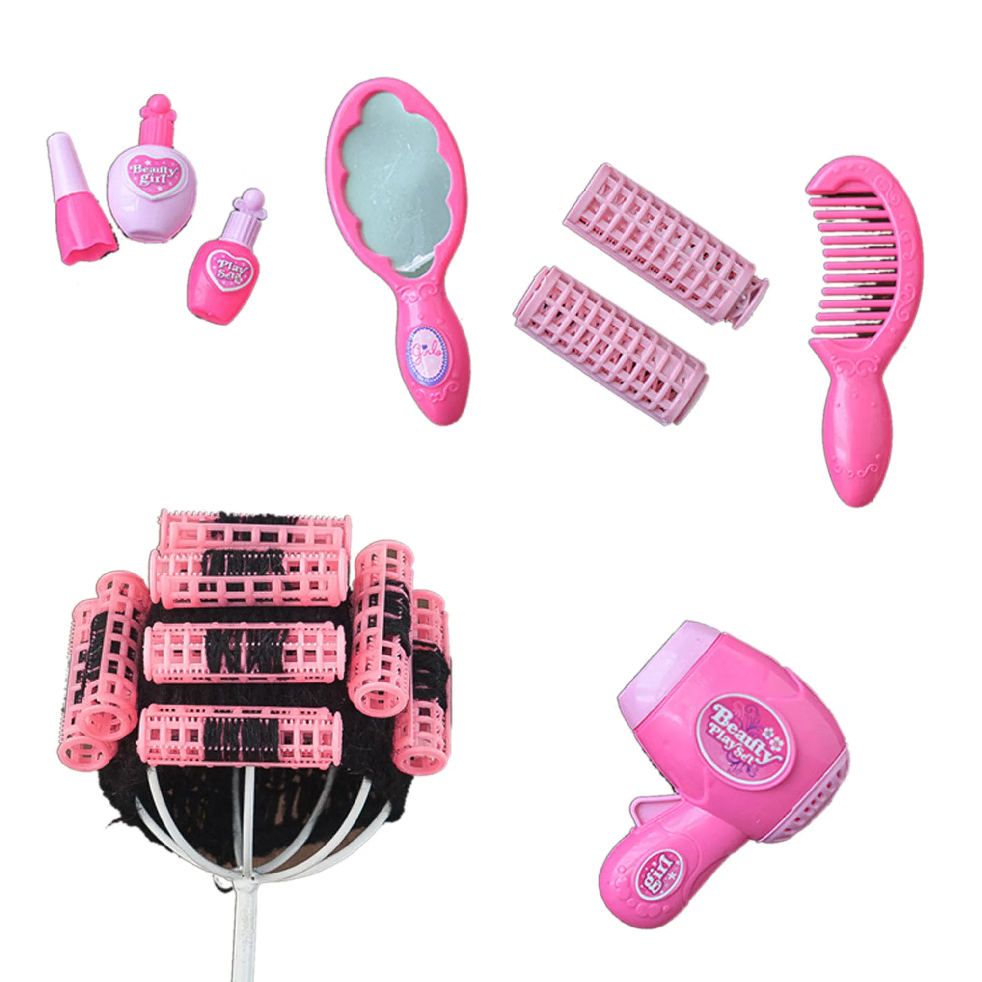 Babymoon  Spa Set Up | Spa Costume Set, Posing Chair and Hair Curler Wig with Hair Dressing & Make up Kit | Baby Photography Props Setup | Pink