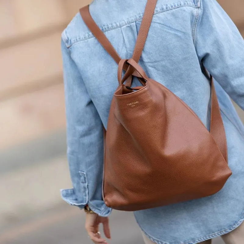 Bella 2-1 Convertible Backpack Tote | Tan