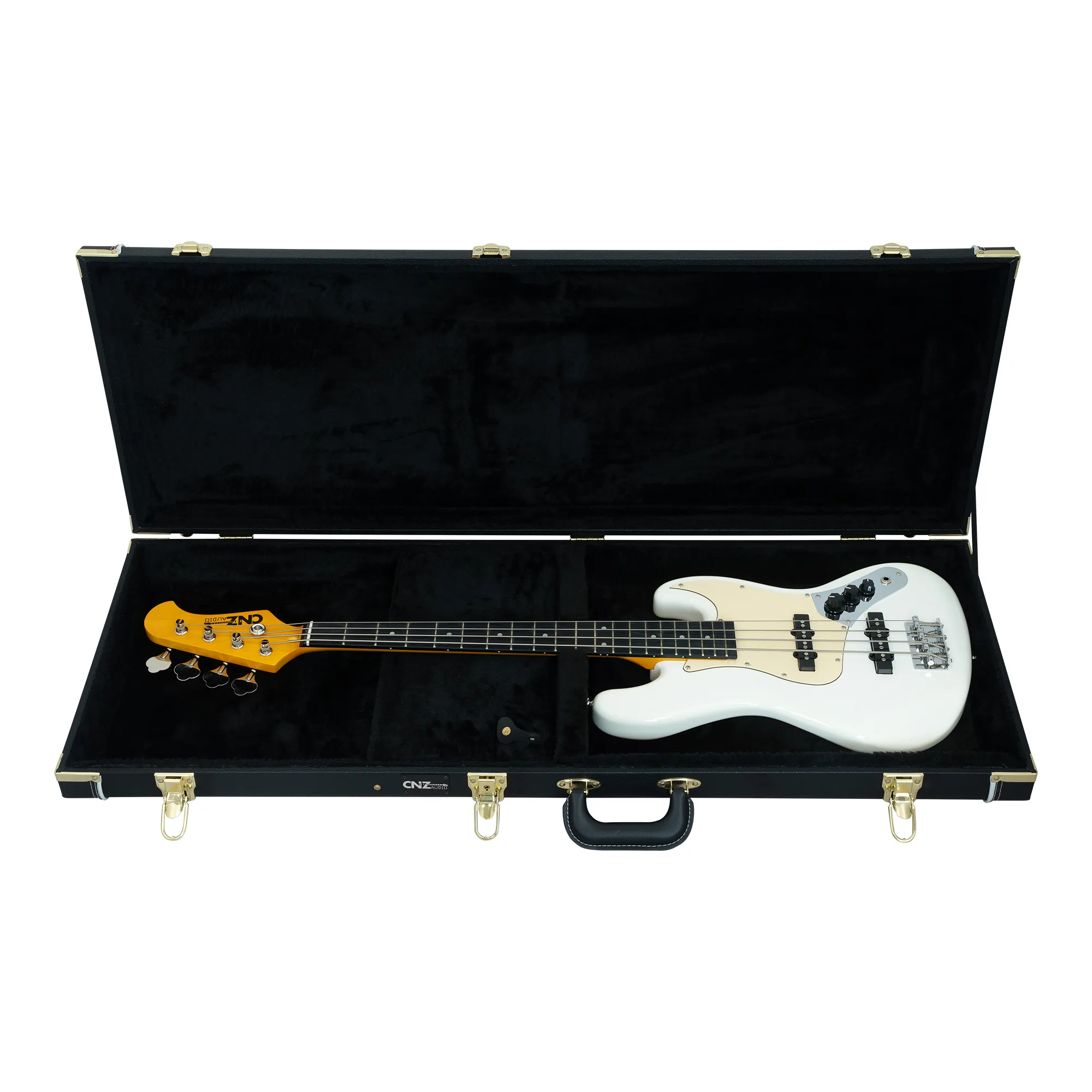 Classic Wood Mini Bass Guitar Case - Black