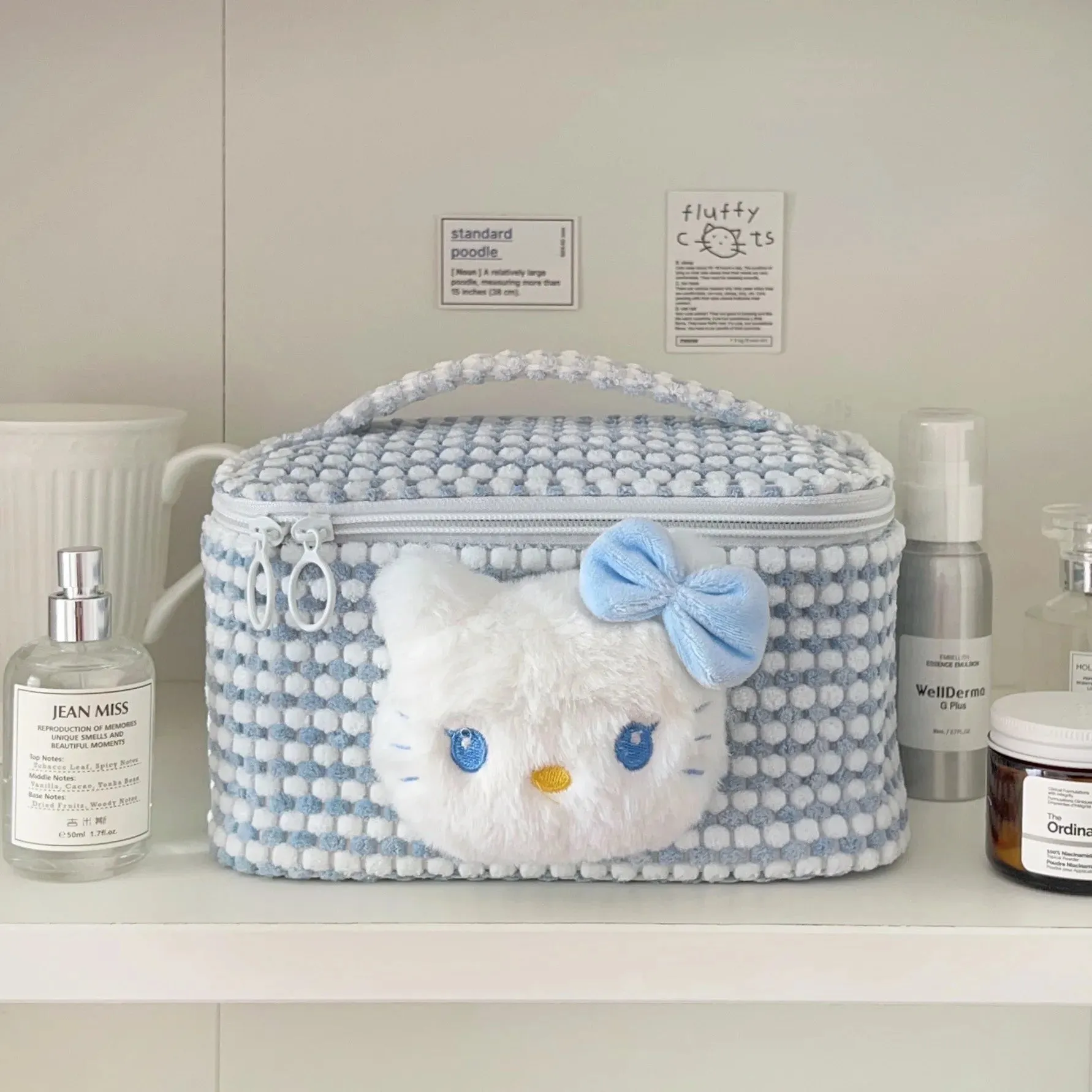 Cute Ladies' Makeup Bag, Portable Large Capacity Storage Bag Travel Grooming Bag