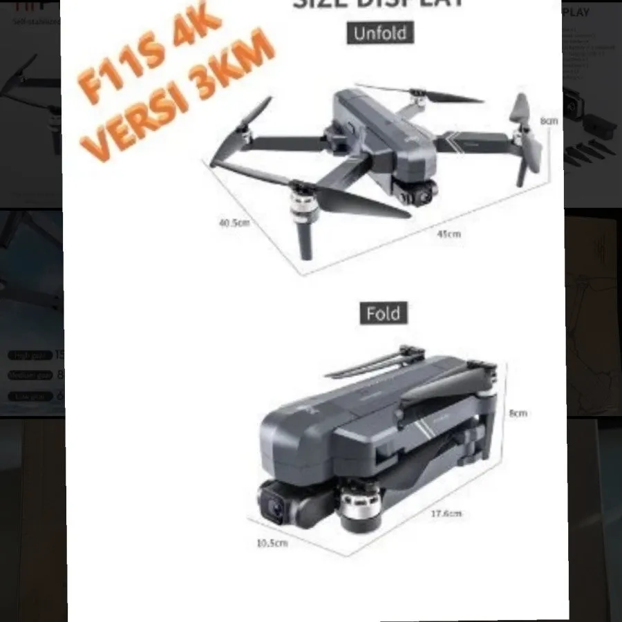 DRONE SJRC F11S 4K PRO 3KM Professional Drone Dual Anti-Shake Self-Stabilized Gimbal EIS 4KSJRC F11S 4K RPO Professional Drone Dual Anti-Shake Self-Stabilized Gimbal ElS 4K