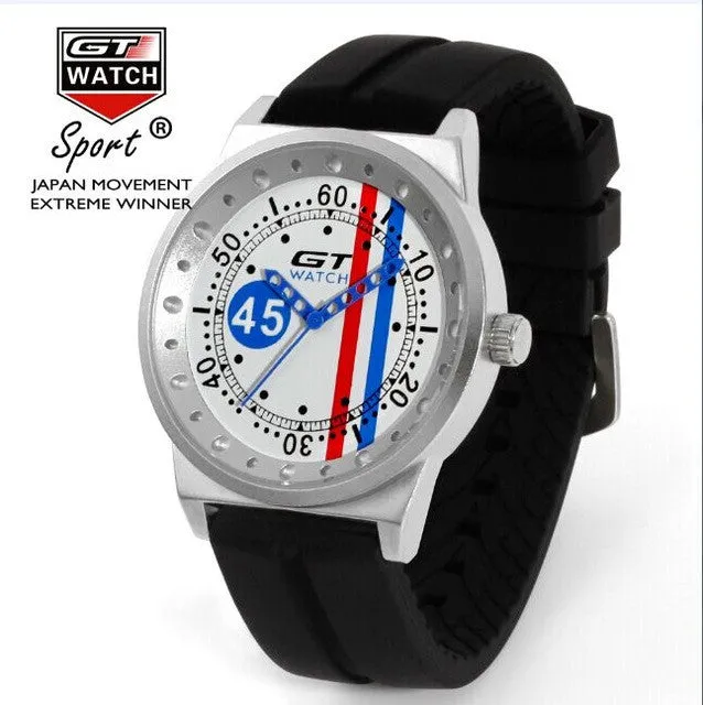 GT WATCH Extreme GT Car Racing Sports Men's MIlitary Pilots Wristwatch Casual Silicone Strap Quartz Women Fashion Watch 0007