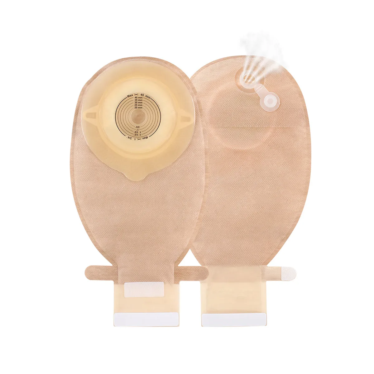 HEAGI Colostomy Bags 1 Piece Convex Ostomy Bags with Exhaust Hole & Adjustable Waistband