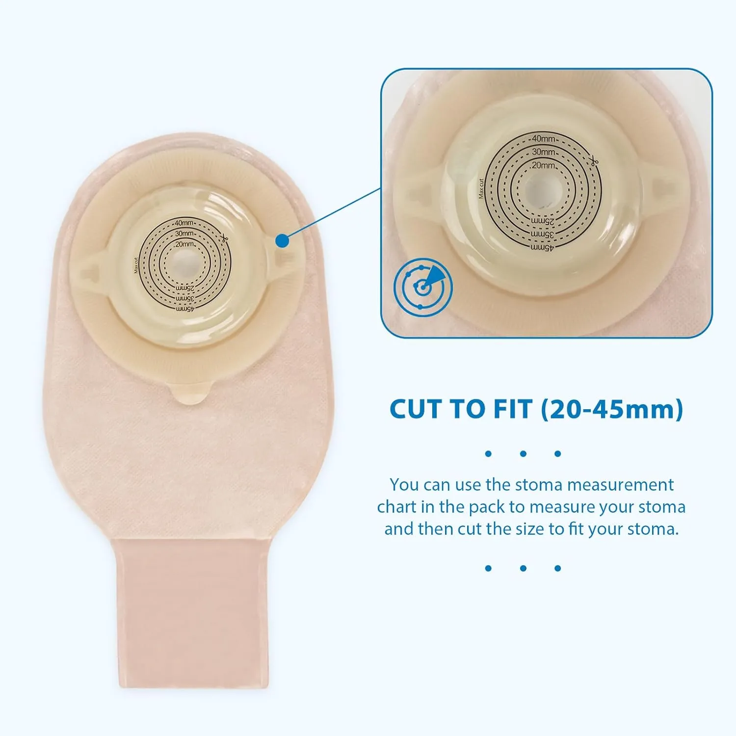 HEAGI Colostomy Bags Ostomy Supplies One-Piece Convex Ostomy Bags with a Waistband