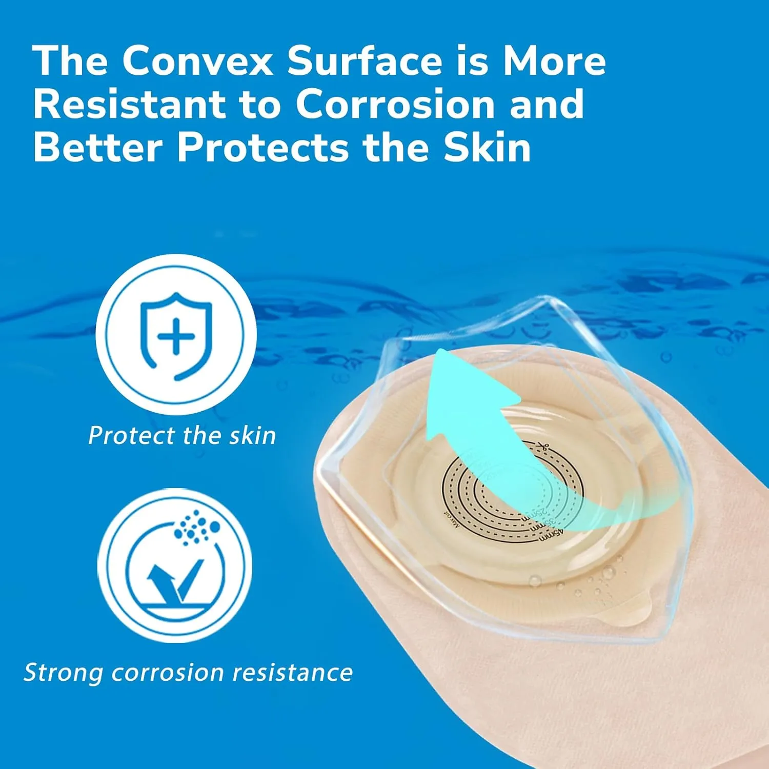 HEAGI Colostomy Bags Ostomy Supplies One-Piece Convex Ostomy Bags with a Waistband