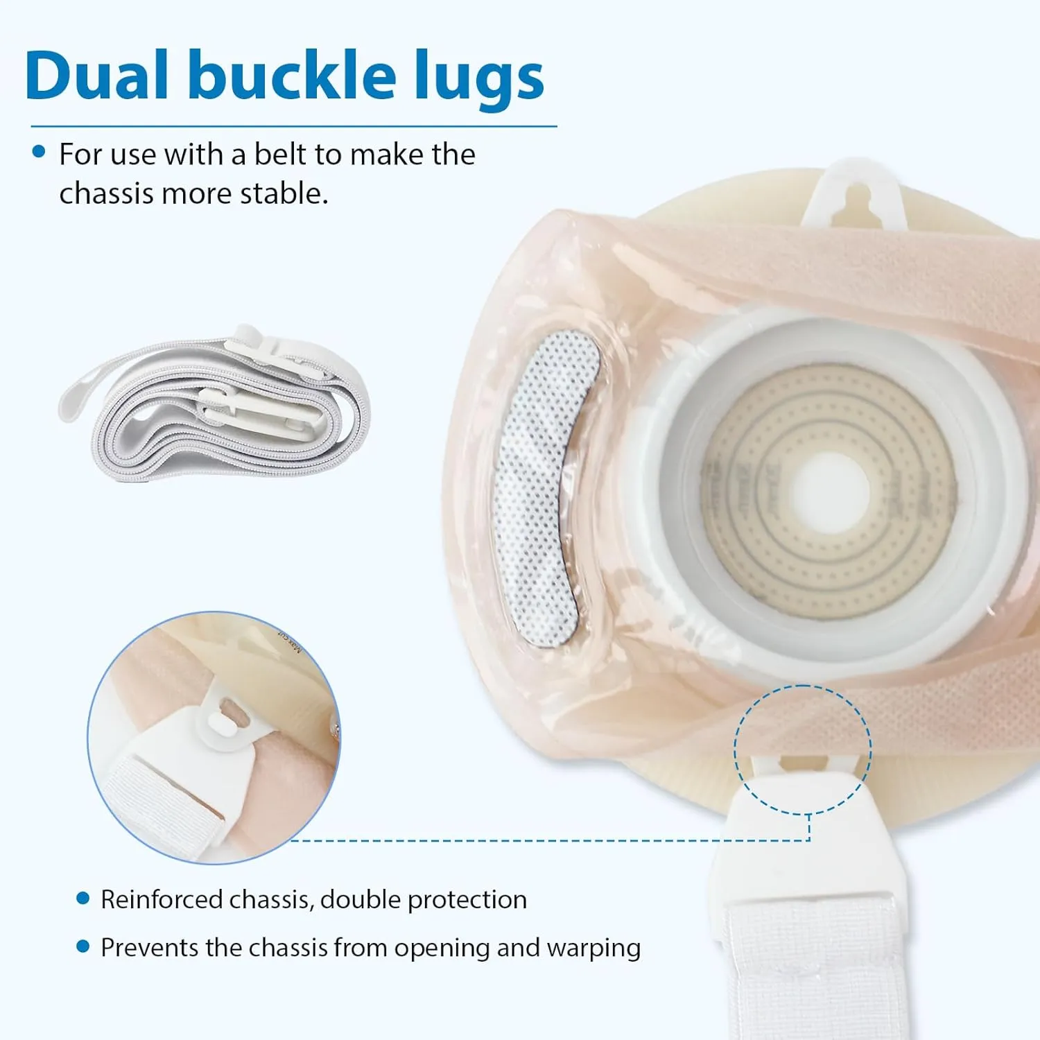 HEAGI Colostomy Bags Ostomy Supplies One-Piece Convex Ostomy Bags with a Waistband