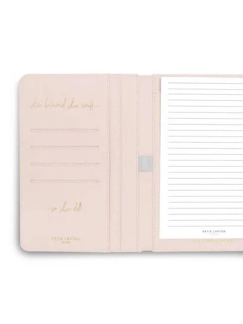 Katie Loxton S A5 Portfolio Organiser Live Laugh Love Blush Pink KLB712