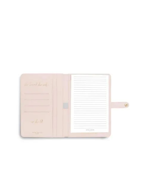 Katie Loxton S A5 Portfolio Organiser Live Laugh Love Blush Pink KLB712