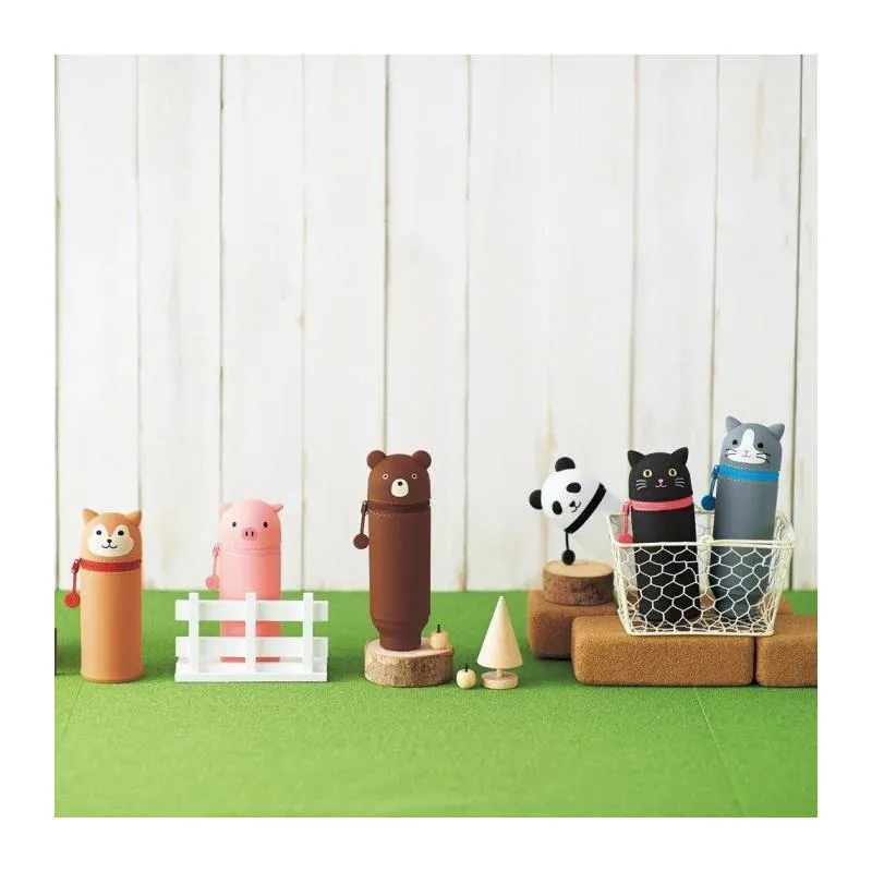Lihit Lab Punilabo Stand-Up Pen Case - Adorable Fox Design