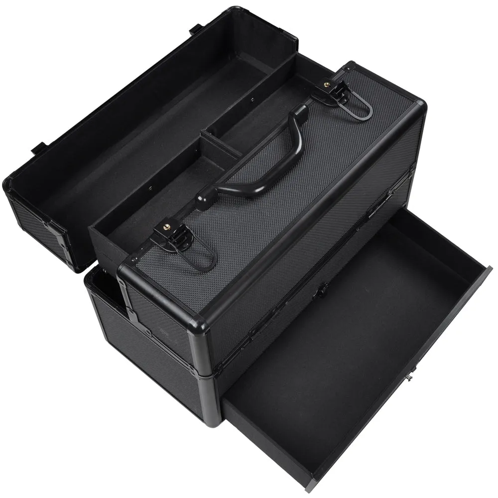 TheLAShop Cosmetic Vanity Case with Drawer 14x7x9" Key-locked