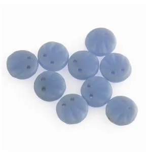 Vintage Bohemian pressed glass round tablet beads 1920s Czechoslovakia 8mm. Pkg 10. B11-BL-0499-2