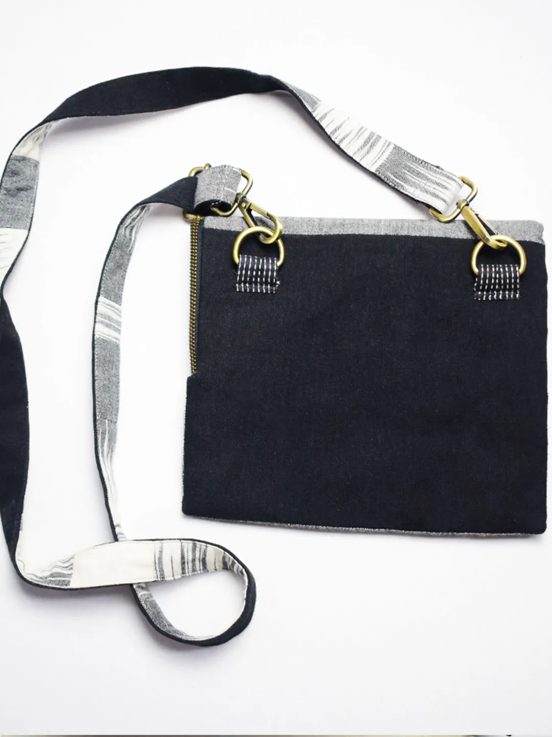 Zebra Ikat B&W Crossbody