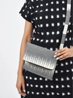 Zebra Ikat B&W Crossbody