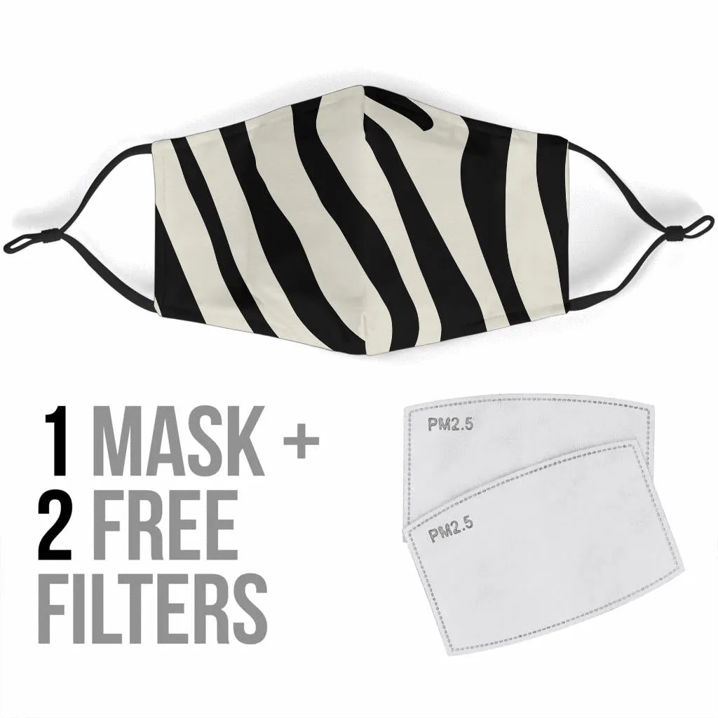 Zebra Print Adjustable Face Mask